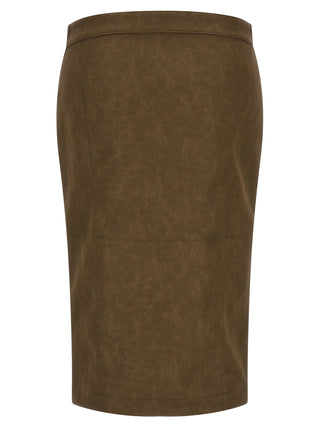 PINKO Brown Viscose Midi Skirt