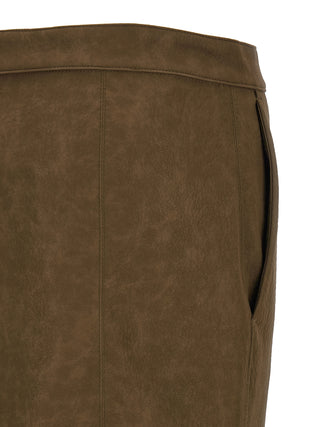PINKO Brown Viscose Midi Skirt