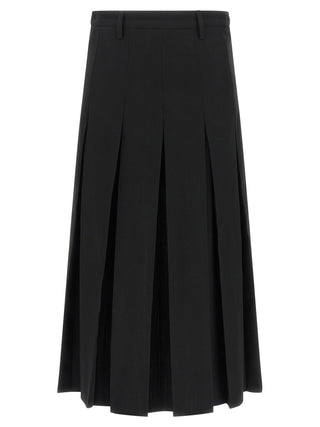 MM6 Maison Margiela Black Polyester Midi Skirt