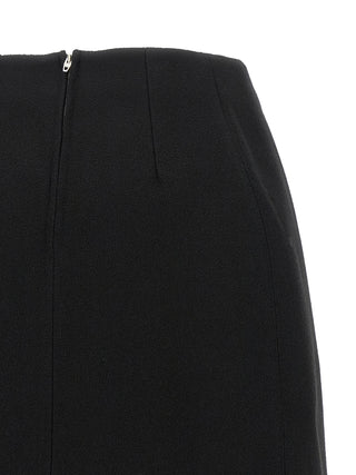 Jil Sander Black Virgin Wool Midi Skirt