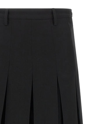 MM6 Maison Margiela Black Polyester Midi Skirt