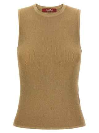 Max Mara Gold Polyamide Sleeveles T-Shirt