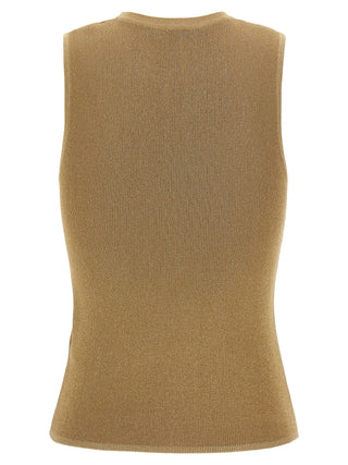 Max Mara Gold Polyamide Sleeveles T-Shirt