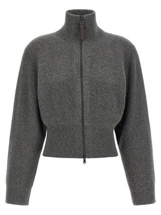 Brunello Cucinelli Gray Cashmere Cardigan