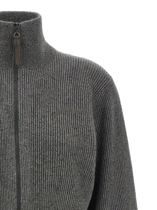 Brunello Cucinelli Gray Cashmere Cardigan