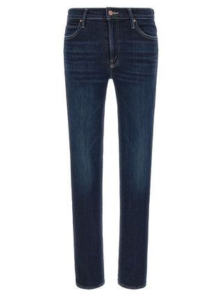 Mother Denim Blue Cotton Straight-Leg Jeans