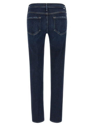 Mother Denim Blue Cotton Straight-Leg Jeans