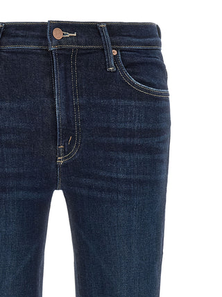 Mother Denim Blue Cotton Straight-Leg Jeans