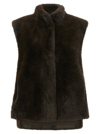 LOU ANDREA Brown Polyamide Sleeveless Jacket