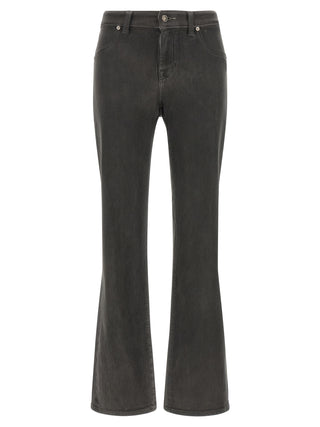 7 For All Mankind Gray Cotton Straight-Leg Jeans