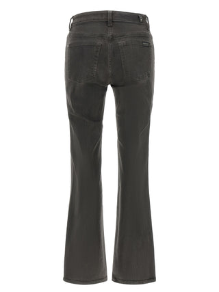 7 For All Mankind Gray Cotton Straight-Leg Jeans