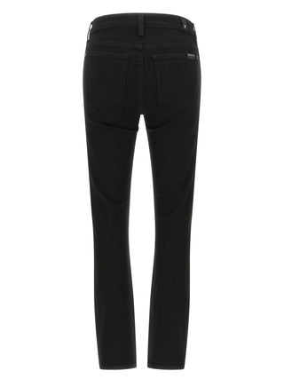 7 For All Mankind Black Cotton Skinny Jeans