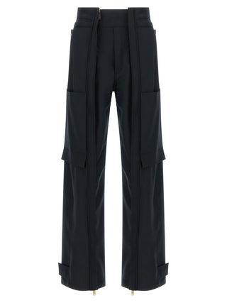 Darkpark Blue Polyester Cargo Pants