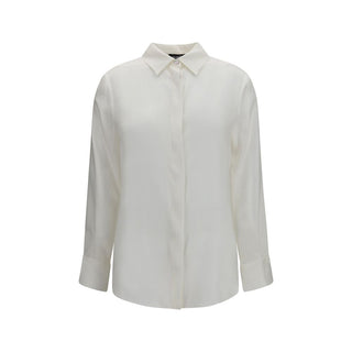 Ella White Silk Dress Shirt
