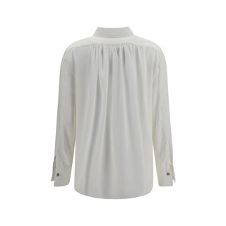 Ella White Silk Dress Shirt