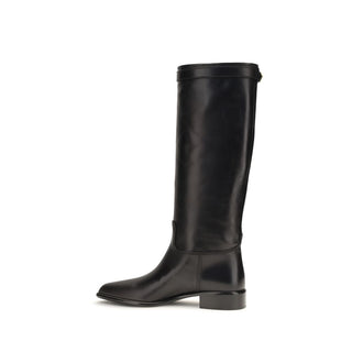 Prada Black Calf Leather Bos Taurus Ankle Boots