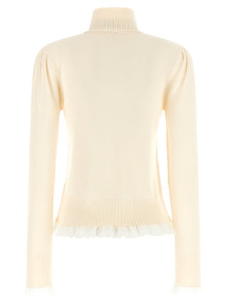 Ganni White Merino Wool Cardigan
