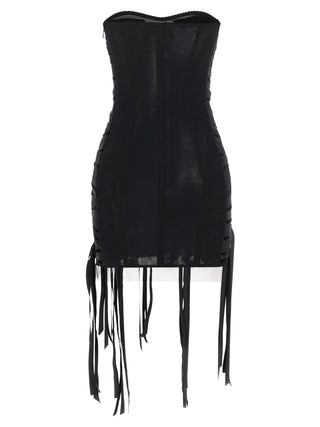 The Attico Black Polyamide Short Dress