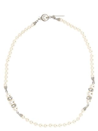 Alessandra Rich White Glass Necklace