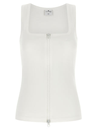 Courrèges White Cotton Sleeveles T-Shirt