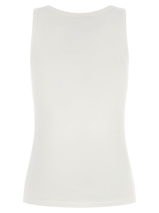 Courrèges White Cotton Sleeveles T-Shirt