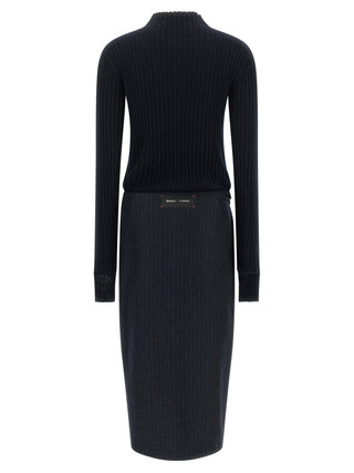 PINKO Blue Polyester Midi Dress