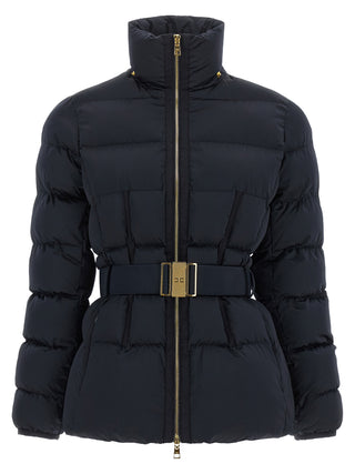 Elisabetta Franchi Black Polyester Full-Length Jacket