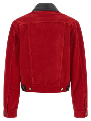 Versace Red Cotton Full-Length Jacket