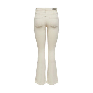 Only Cream Cotton Bootcut Jeans