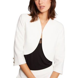 Morgan De Toi White Polyester Sleeveless Jacket