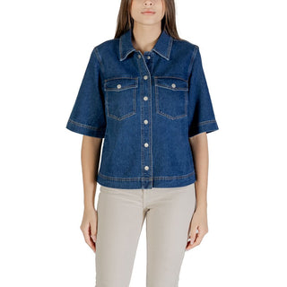 Only Blue Cotton Shortsleeve Shirt