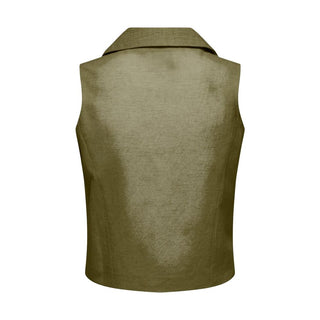 Jacqueline De Yong Green Cotton Waistcoat