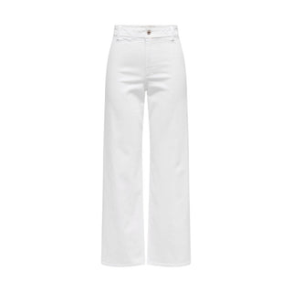 Jacqueline De Yong White Cotton Flared Pants