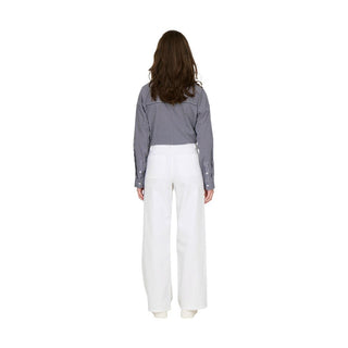 Jacqueline De Yong White Cotton Flared Pants