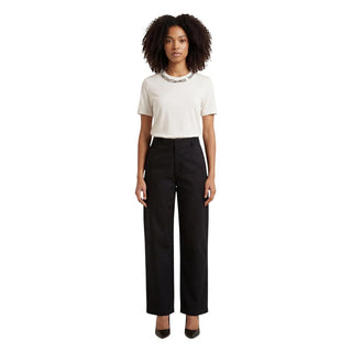 Jacqueline De Yong Black Cotton Casual Pants