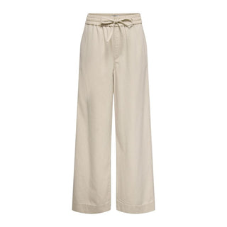 Only Cream Cotton Flared Pants