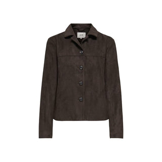 Jacqueline De Yong Brown Polyester Full-Length Jacket