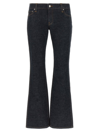 Khaite Blue Cotton Flared Jeans