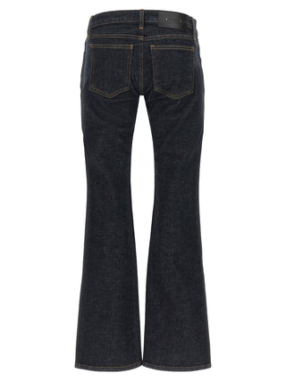 Khaite Blue Cotton Flared Jeans