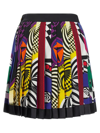 Versace Multicolor Silk Long Skirt