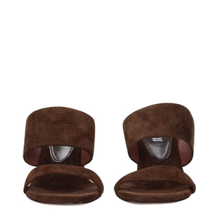 Paris Texas Brown Leather Platform Sandals