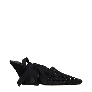 Jacquemus Black Fabric Strap-On Sandals