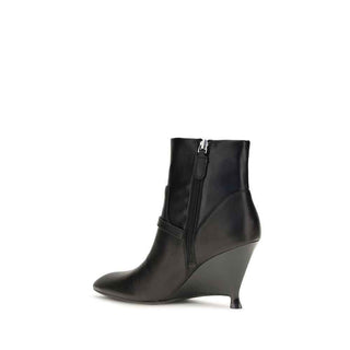 PINKO Black Calf Leather Bos Taurus Ankle Boots