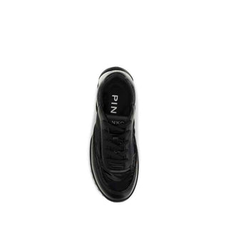 PINKO Black Fabric Low Top Sneakers
