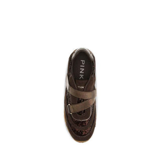 PINKO Brown Suede Leather Athletic Sneakers