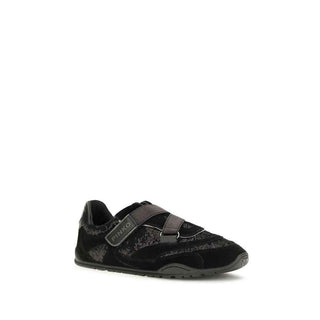 PINKO Black Suede Leather Athletic Sneakers