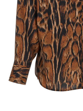 Alberto Biani Brown Silk Blouse