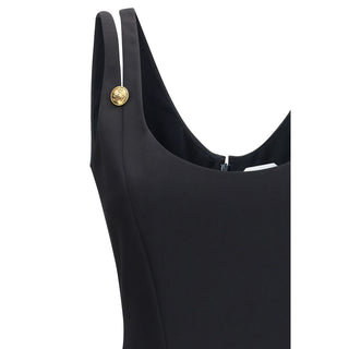 Versace Black Wool Oves Aries Cocktail Dress