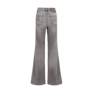 Jacob Cohen Gray Cotton Flared Jeans