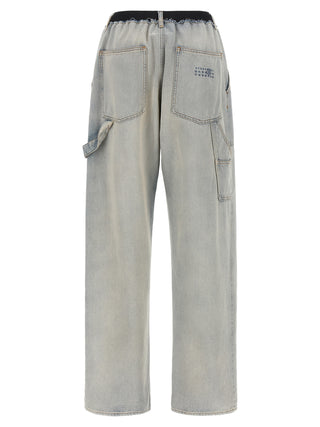 MM6 Maison Margiela Blue Cotton Relaxed Fit Jeans